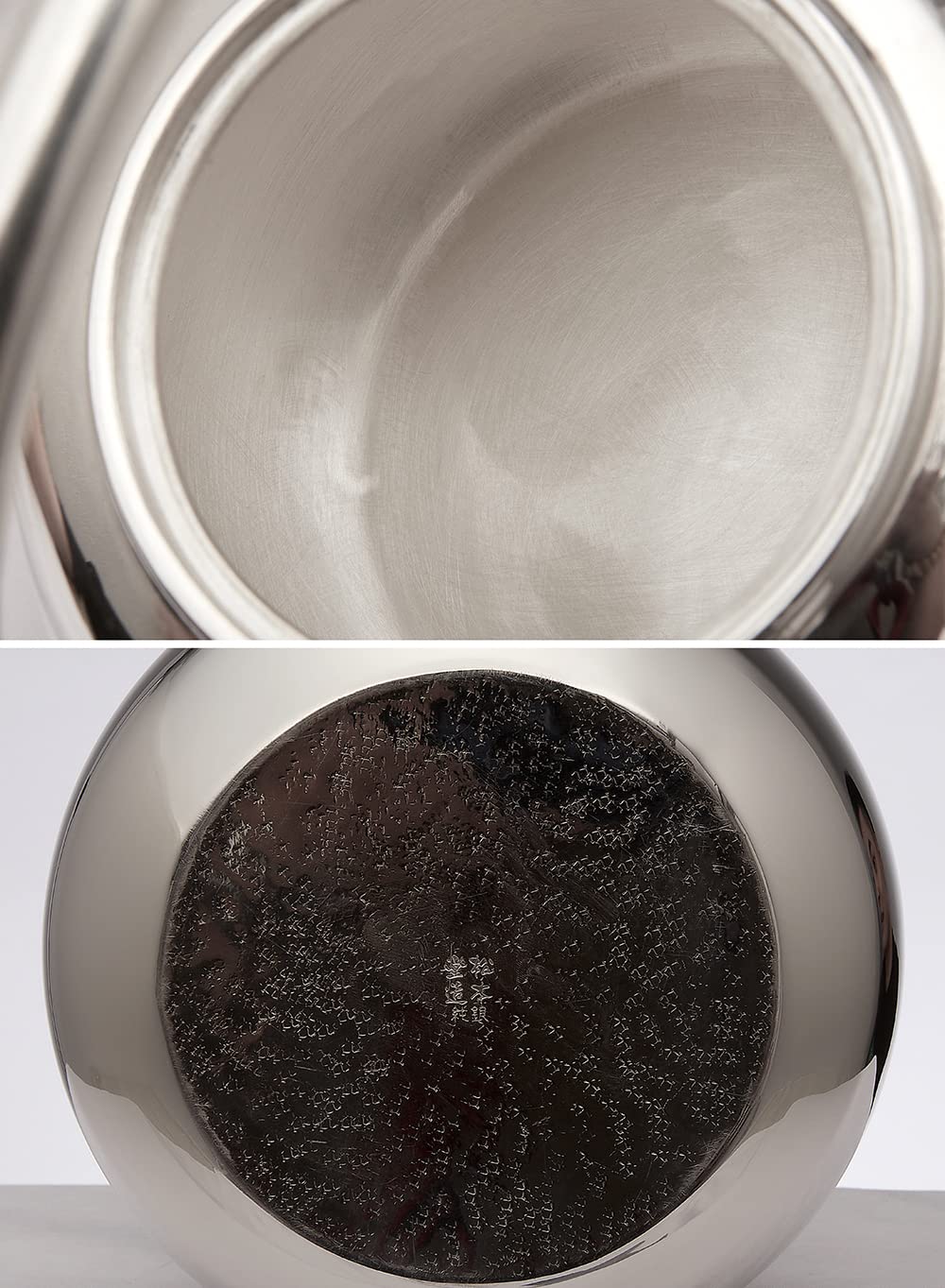 Amazon | 日本製 松本堂 純銀製 湯沸し 800ml 口打出平丸形模様 純銀